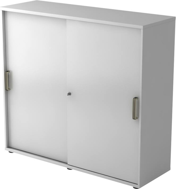 Hammerbacher Schrank Spanplatte 2 Fachböden abschließbar 1.200 x 400 x 1.100 mm Grau