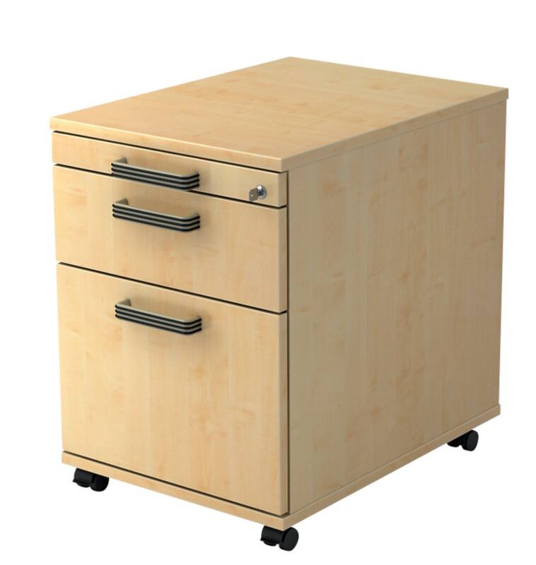 Hammerbacher Rollcontainer 2 Schübe abschließbar 428 x 580 x 590 mm Ahorn