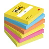 Post-it Haftnotizen Quadratisch 76 x 76 mm Mehrfarbig 654-TFEN 6 Stück à 100 Blatt