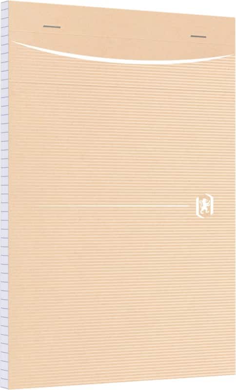 OXFORD Notizblock DIN A5 Quadrille Geheftet Oben gebunden Pappkarton Softcover Braun Perforiert 160 Seiten