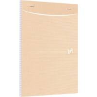 OXFORD Notizblock DIN A5 Quadrille Geheftet Oben gebunden Pappkarton Softcover Braun Perforiert 160 Seiten