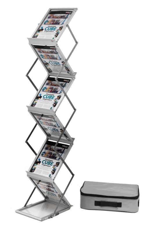 Deflecto DIN A4 Prospektständer Silber 36100 275 (B) x 370 (T) x 1.500 (H) mm DE36100