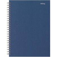 Viking Notizbuch DIN A5+ Kariert Doppeldraht Seitlich gebunden Papier Hardback Marineblau Perforiert 160 Seiten