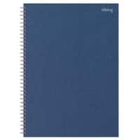 Viking Notizbuch DIN A4 Liniert Doppeldraht Seitlich gebunden Papier Hardback Marineblau Perforiert 160 Seiten