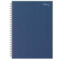 Viking Notizbuch DIN A5 Liniert Doppeldraht Seitlich gebunden Papier Hardback Marineblau Perforiert 160 Seiten