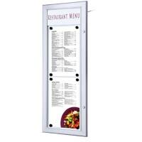 SHOWDOWN Menütafel Magnetisch A4 Wandmontage Abschließbar 29 (B) x 77,9 (H) cm Schwarz