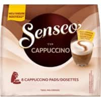 Senseo Koffeinhaltig Cappuccino Beutel Pads Intensiver, vollmundiger Kaffee Medium 8 Stück à 11.5 g