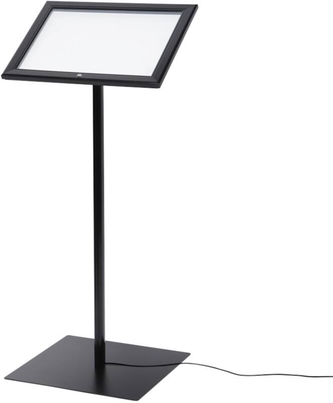 SHOWDOWN Menütafel DIN A4 Aluminium Schwarz MBSCZN2xA4C9005LED