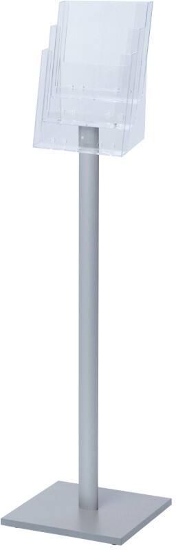 SHOWDOWN DIN A4 Broschürenständer Silber MB3C230 330 (B) x 330 (T) x 1.165 (H) mm MB3C230