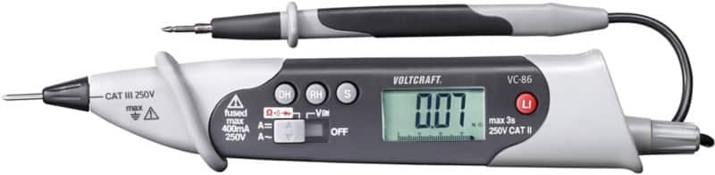 Voltcraft Tragbares Multimeter VC-86 Stromversorgung: Batterie Test Typ: Spannung, Strom, Widerstand, Frequenz, Diode, Akustik