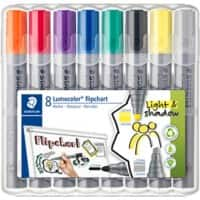 STAEDTLER Lumocolor Flipchart-Marker Extra Breit Keilspitze 5 mm Farbig sortiert Nachfüllbar 8 Stück