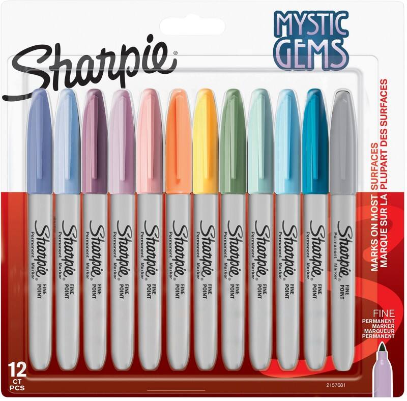 Sharpie Mystic Gems 2157681 Permanentmarker  Fein Rundspitze  - 3 mm Farbig sortiert 12 Stück