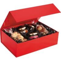 RAJA Geschenkbox Karton, Glanzlackpapier 265 (B) x 65 (T) x 375 (H) mm Rot 10 Stück