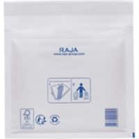 RAJA Luftpolstertasche Kraftpapier, PE (Polyethylen) Folie Weiß Ohne Fenster 180 (B) x 160 (H) mm 75 g/m² Abziehstreifen 100 Stück