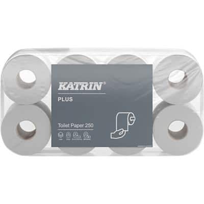 Toilettenpapier Katrin Plus 3-lagig Weiß 11711 72 Rollen à 250 Blatt