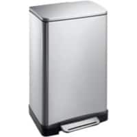 EKO Edelstahl Treteimer 30 L 36 (B) x 32 (T) x 62,6 (H) cm Silber