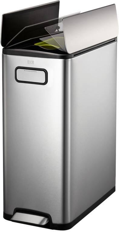 EKO Edelstahl Treteimer 40 L 27,5 (B) x 53,2 (T) x 66 (H) cm Silber