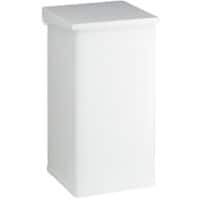 DutchDesign Treteimer Pulverbeschichtetes Aluminium 55 L 30 (B) x 30 (T) x 60 (H) cm Weiß 55 L