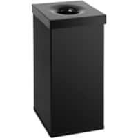 DutchDesign Papierkorb Pulverbeschichtetes Aluminium 110 L 37 (B) x 37 (T) x 76,5 (H) cm Schwarz