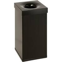 DutchDesign Papierkorb Pulverbeschichtetes Aluminium 55 L 30 (B) x 30 (T) x 60 (H) cm Schwarz