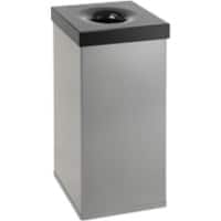 DutchDesign Papierkorb Pulverbeschichtetes Aluminium 110 L 37 (B) x 37 (T) x 76,5 (H) cm Grau