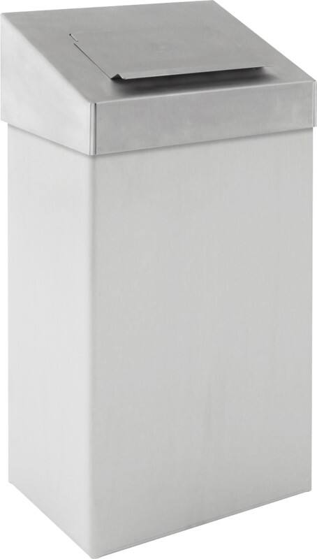 DutchDesign Papierkorb Edelstahl 18 L 27,7 (B) x 17 (T) x 50 (H) cm Silber