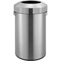 EKO Papierkorb Edelstahl 60 L 37,3 (B) x 40,5 (T) x 68,5 (H) cm Silber