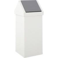 DutchDesign Papierkorb Pulverbeschichtetes Aluminium 55 L 30 (B) x 30 (T) x 77 (H) cm Weiß