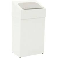 DutchDesign Papierkorb Pulverbeschichtetes Aluminium 18 L 27,7 (B) x 17 (T) x 50 (H) cm Weiß