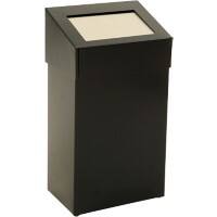 DutchDesign Papierkorb Pulverbeschichtetes Aluminium 50 L 38 (B) x 25 (T) x 68 (H) cm Schwarz