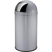 EKO Push-Mülleimer mit Druckdeckel Stahl 40 L 34 (B) x 34 (T) x 74 (H) cm Grau