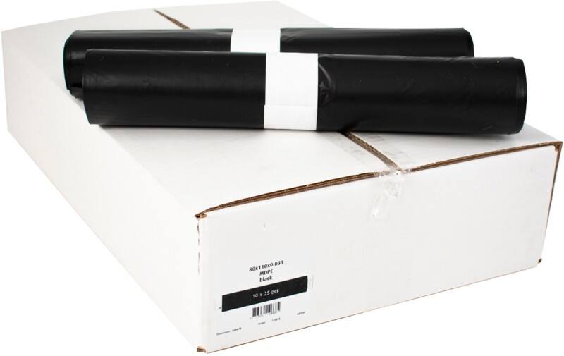 Mittlere Belastung Müllsack 140 L  Schwarz MDPE (Polyethylen mittlerer Dichte) 0.033 mm 10 Stück