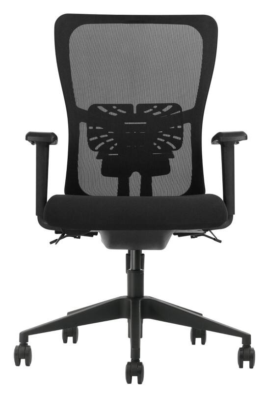 Schaffenburg Bürostuhl Wippmechanik Netzstoff 3D Armlehnen Höhenverstellbarer Sitz Schwarz 250 NEN