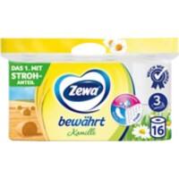 Zewa Bewährt Toilettenpapier 3-lagig Kamille Weiß 16 Rollen à 150 Blatt