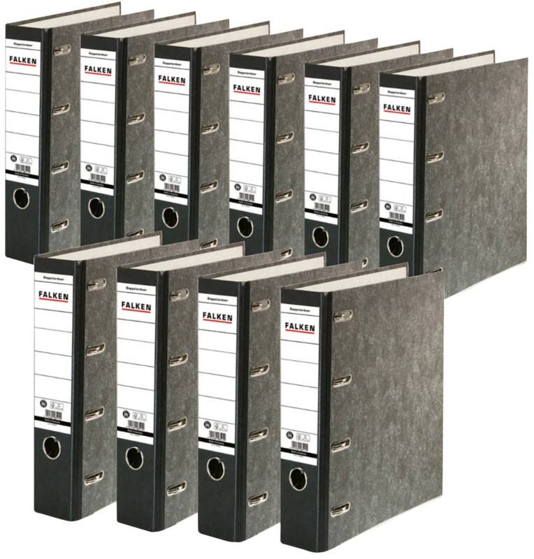 Falken Ordner Breit DIN A5 70 mm Schwarz 15026820000F Kunststoff Querformat