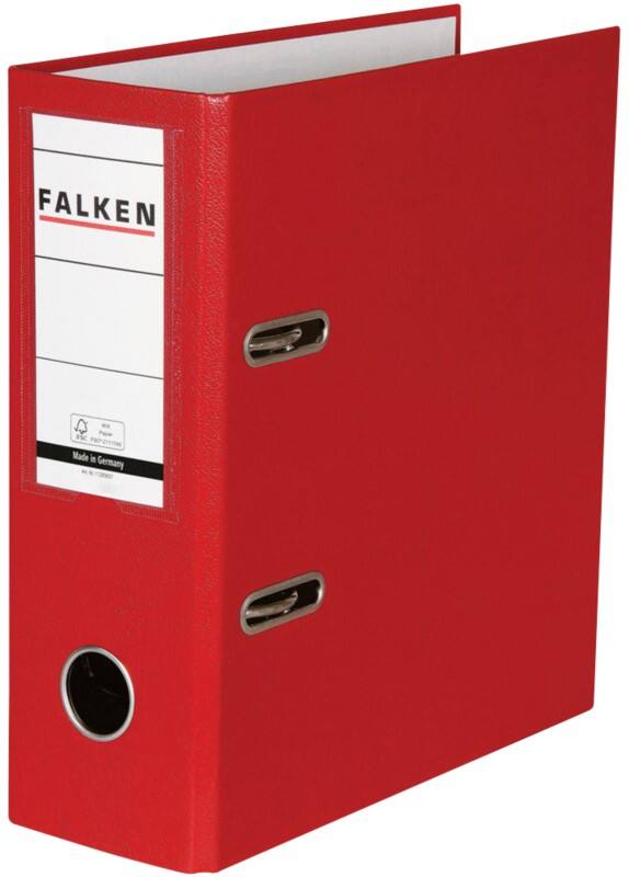 Falken Ordner Breit DIN A5 80 mm Rot 11285657 Kunststoff Hochformat