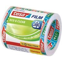 tesa Klebeband tesafilm Eco & Clear Transparent 15 mm (B) x 10 m (L) Polypropylene (PP) Recycled 100% 3 Rollen