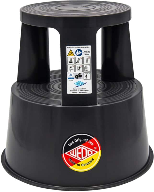 WEDO Rollhocker 212212 PP (Polypropylen) Grau 44 x 44 x 43 cm