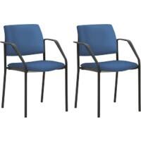 mayer sitzmöbel Stapelstuhl Stoff Feste Armlehne Blau 120 kg 2518 590 x 560 x 830 mm 2 Stück