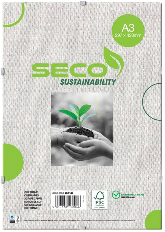 Seco DIN A3 Cliprahmen CLIPA3 32 (B) x 1,5 (T) x 44 (H) cm CLIPA3