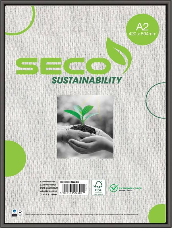 Seco DIN A2 Bilderrahmen ALA2-BK 43 (B) x 2,1 (T) x 60,4 (H) cm ALA2-BK