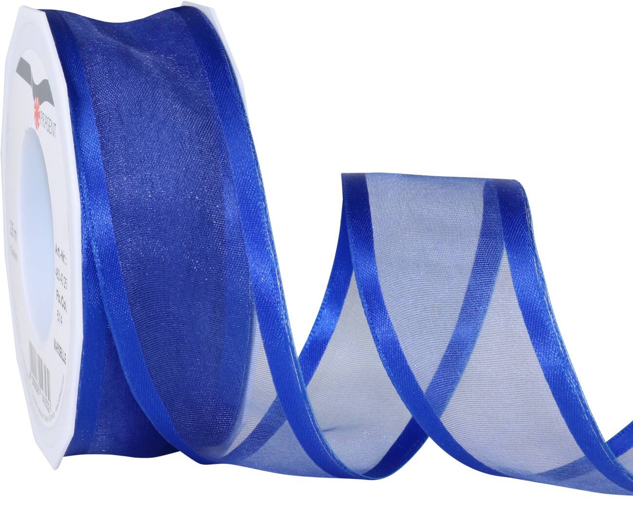 PRAESENT Organza 4834025-614  Royalblau 40 mm x 25 m 2 Stück