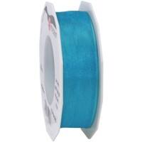 PRAESENT Organza 6072525-714 Karibikblau  25 mm x 25 m 2 Stück