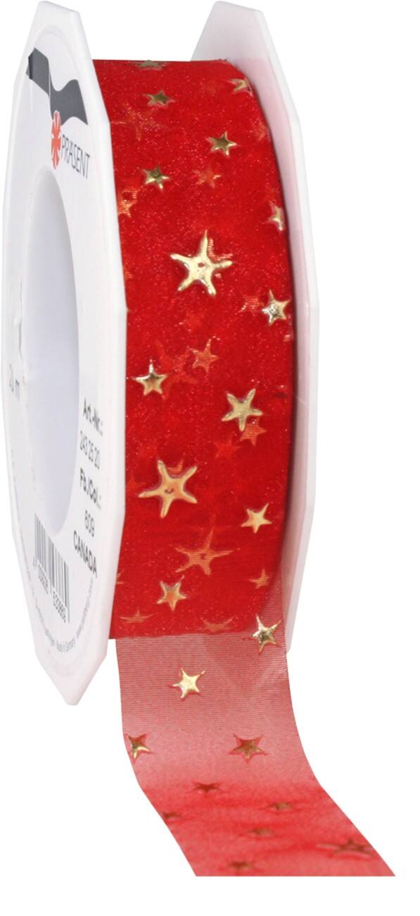 PRAESENT Organza 2432520-609 Rot 25 mm x 20 m 2 Stück