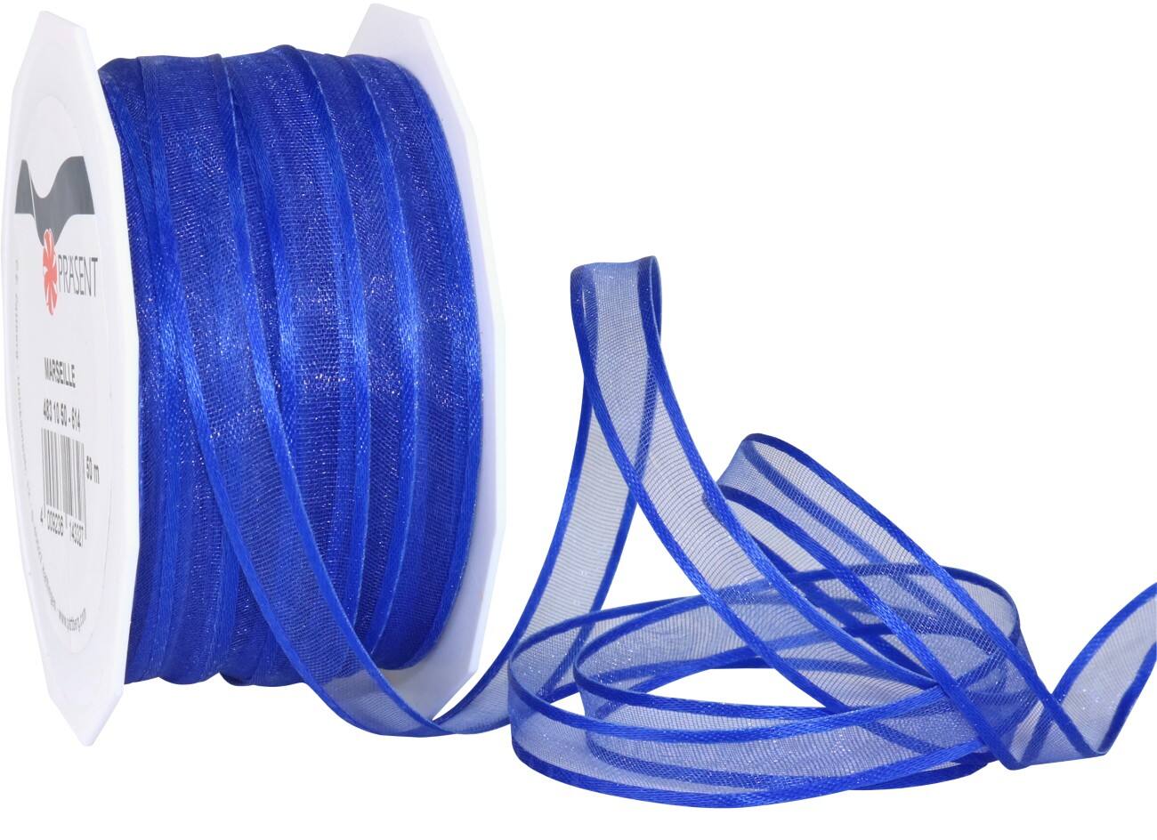 PRAESENT Organza 4831050-614  Royalblau 10 mm x 50 m 1 Stück