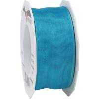 PRAESENT Organza 6074025-714 Karibikblau  40 mm x 25 m 2 Stück