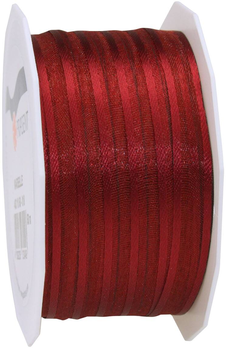 PRAESENT Organza 4831050-018  Bordeaux 10 mm x 50 m 1 Stück