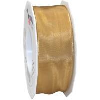 PRAESENT Seidenband 4644025-344 Ocker 40 mm x 25 m 2 Stück