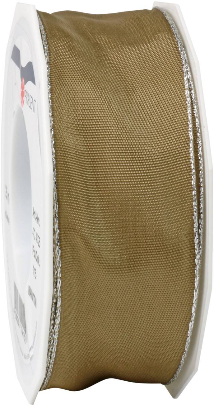 PRAESENT Seidenband 4724025-115 Taupe 40 mm x 25 m 2 Stück