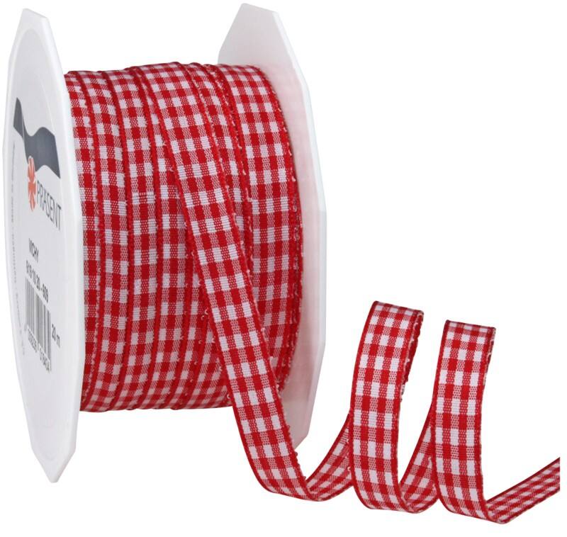 PRAESENT Motivband 6191020-609 Rot, Weiß 10 mm x 20 m 2 Stück
